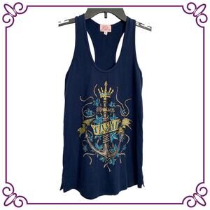 Yvette Mandell Jeweled Anchor & Crown Racer Back Tank Top Small